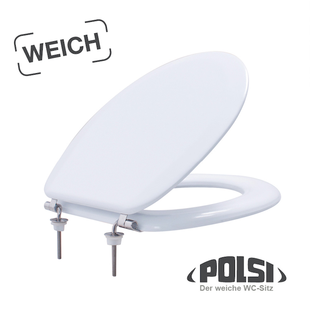 WC-Sitzt "POLSI" Gepolsteter Ringsitz Farbe: Weiß