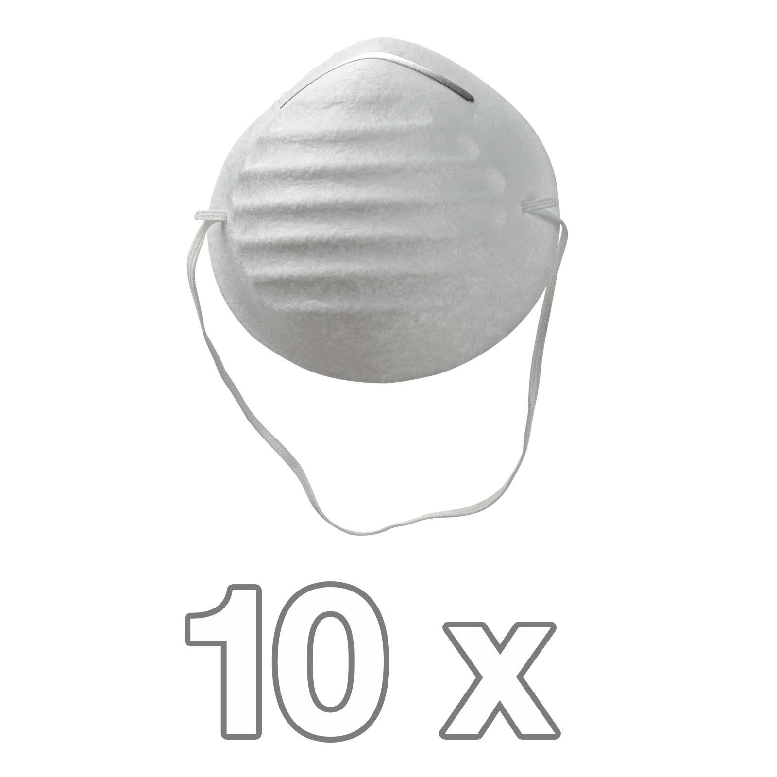 KesTek Staubmaske / Mundschutzmaske 10er Set PET, mit Nasenklammer, Nasenrücken