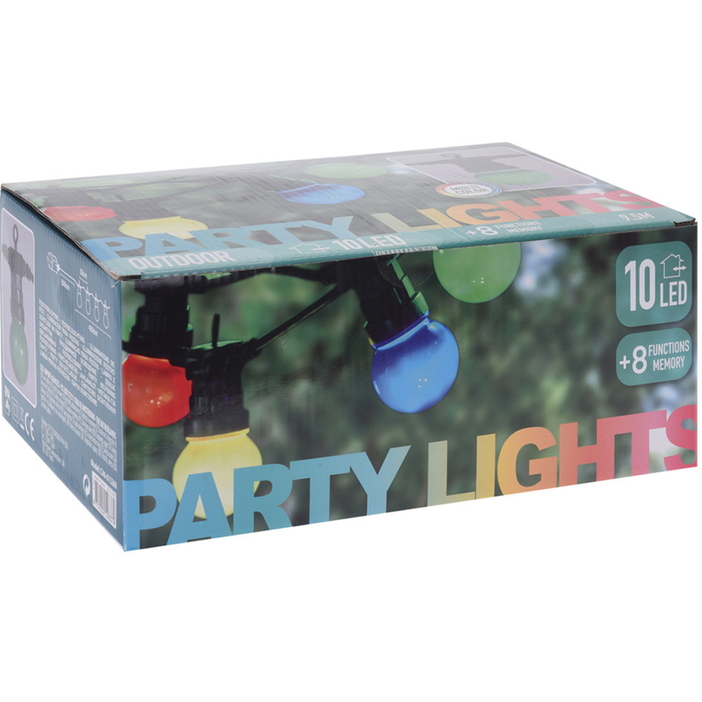 Biergartenbeleuchtung LED 10 mit farbigen Lampen