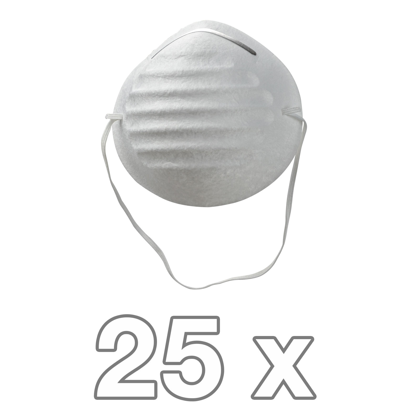 KesTek PET Staubmaske / Mundschutzmaske 25er Set, mit Nasenklammer, Nasenrücken